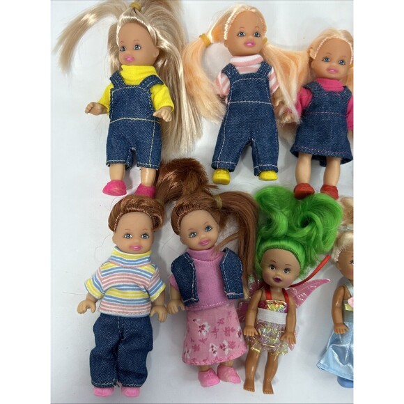 Toddler Doll Lot Fairy Wings Dolgen Denim Shortall Clothing Blonde Brunette - Picture 8 of 13